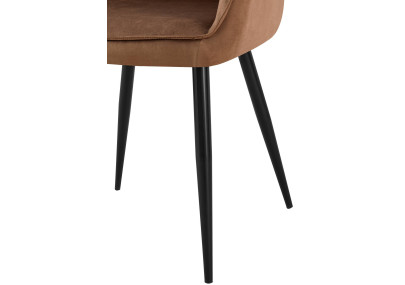 Chaise de salle à manger Boise en velours marron