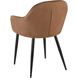 Chaise de salle à manger Boise en velours marron