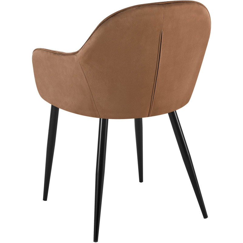 Chaise de salle à manger Boise en velours marron