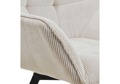 Chaise de salle à manger Jordi Cord, crème
