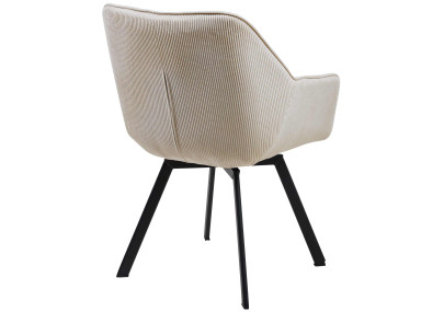 Chaise de salle à manger Jordi Cord, crème