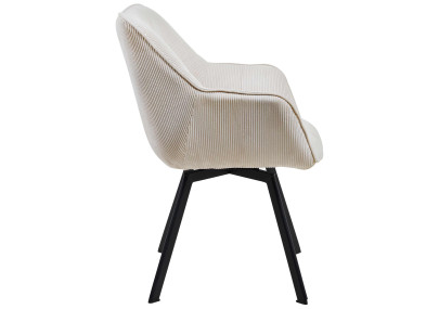 Chaise de salle à manger Jordi Cord, crème
