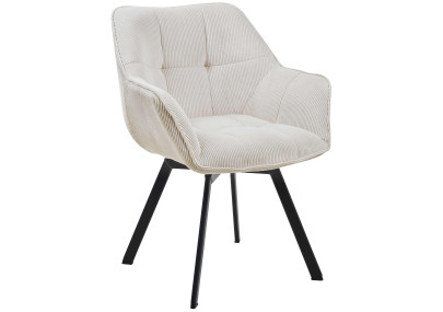 Chaise de salle à manger Jordi Cord, crème
