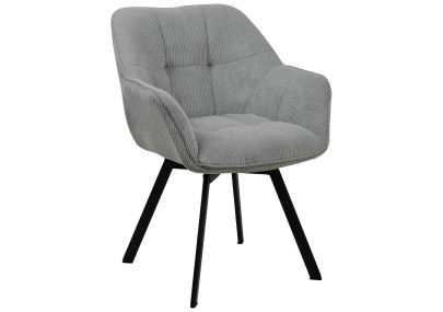 Chaise de salle à manger Jordi Cord, grise