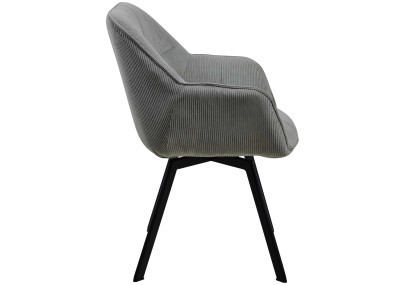 Chaise de salle à manger Jordi Cord, grise