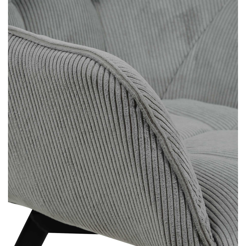 Chaise de salle à manger Jordi Cord, grise