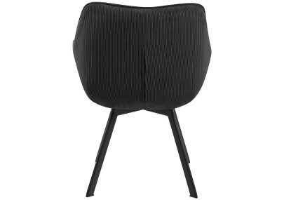 Chaise de salle à manger Jordi Cord, noire