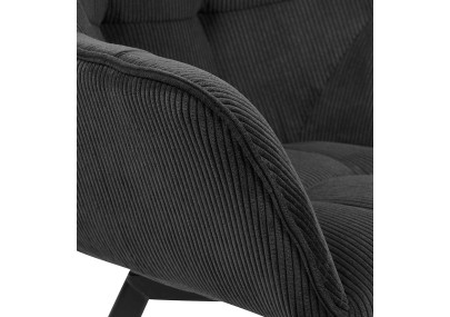 Chaise de salle à manger Jordi Cord, noire