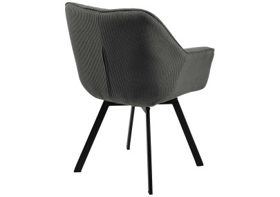 Chaise de salle à manger Jordi Cord, gris foncé