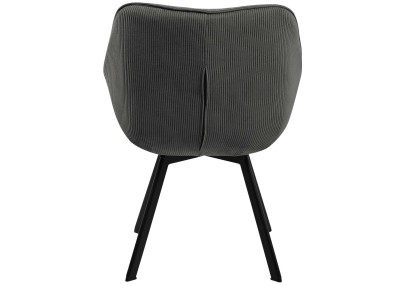 Chaise de salle à manger Jordi Cord, gris foncé