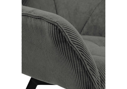 Chaise de salle à manger Jordi Cord, gris foncé