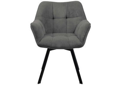 Chaise de salle à manger Jordi Cord, gris foncé