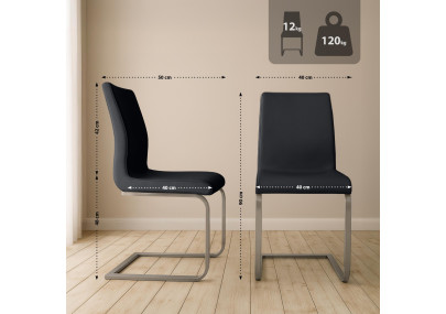 Ensemble de 2 chaises de salle à manger Belfort noires