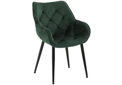 Fauteuil Tanna, velours, vert