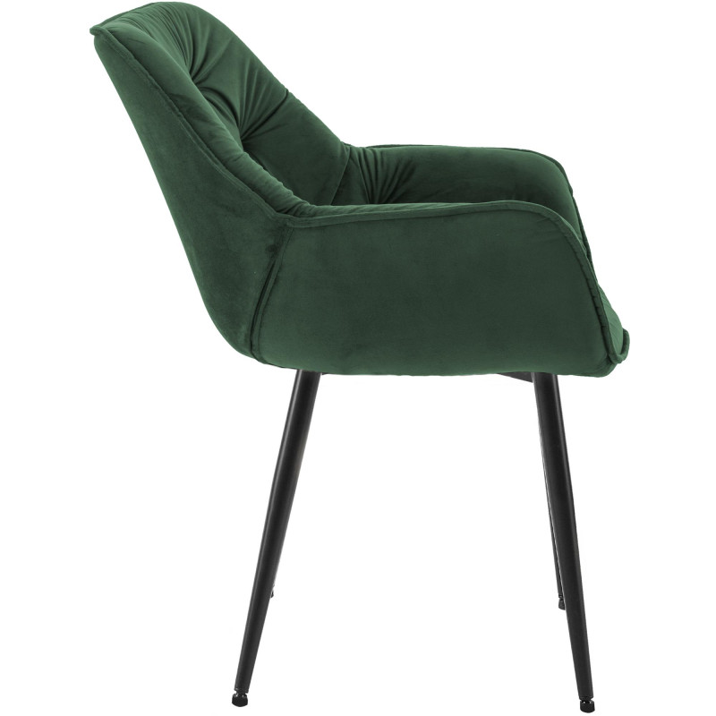 Fauteuil Tanna, velours, vert