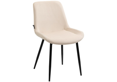 Ensemble de 4 chaises de salle à manger Victoria en velours crème