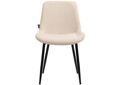 Ensemble de 4 chaises de salle à manger Victoria en velours crème