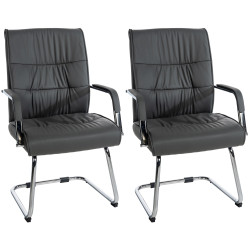 Ensemble de 2 chaises visiteurs gris Sievert