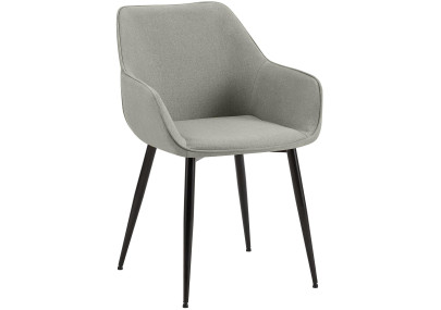 Chaise de salle à manger Vessa, tissu gris clair