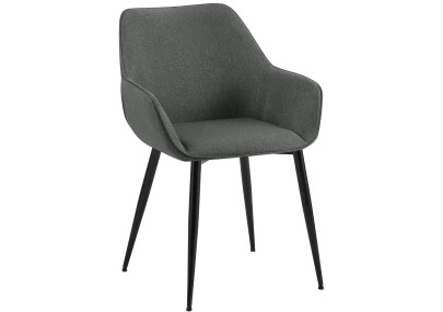 Chaise de salle à manger Vessa, tissu gris foncé