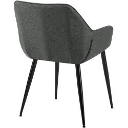 Chaise de salle à manger Vessa, tissu gris foncé