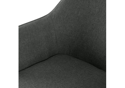Chaise de salle à manger Vessa, tissu gris foncé
