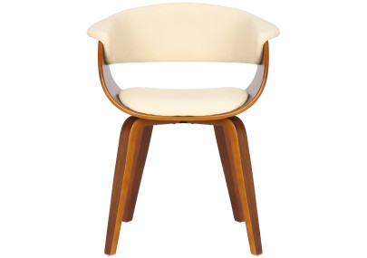 Ensemble de 2 chaises Bruce, similicuir, noyer/crème