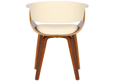 Ensemble de 2 chaises Bruce, similicuir, noyer/crème