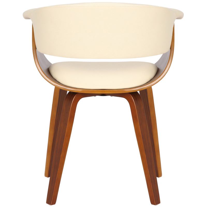 Ensemble de 2 chaises Bruce, similicuir, noyer/crème