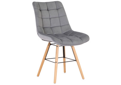 Ensemble de 2 chaises Leni en velours gris