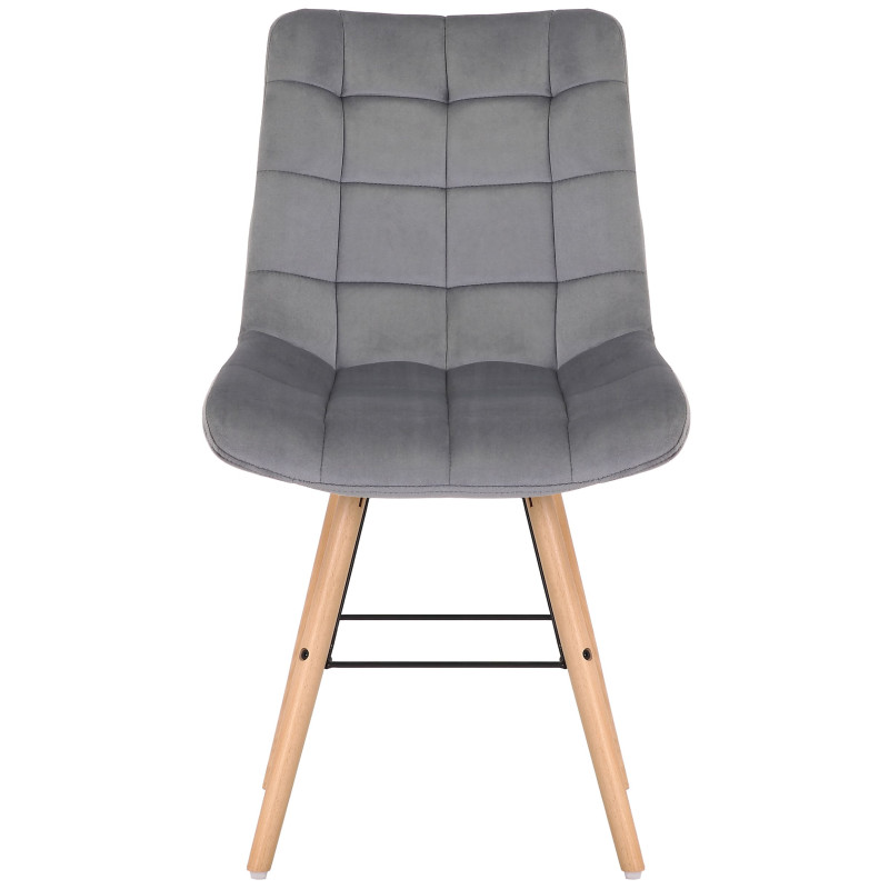 Ensemble de 2 chaises Leni en velours gris