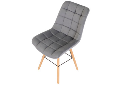 Ensemble de 2 chaises Leni en velours gris