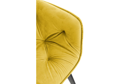 Fauteuil Tanna, velours, jaune