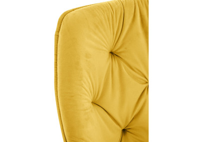 Fauteuil Tanna, velours, jaune