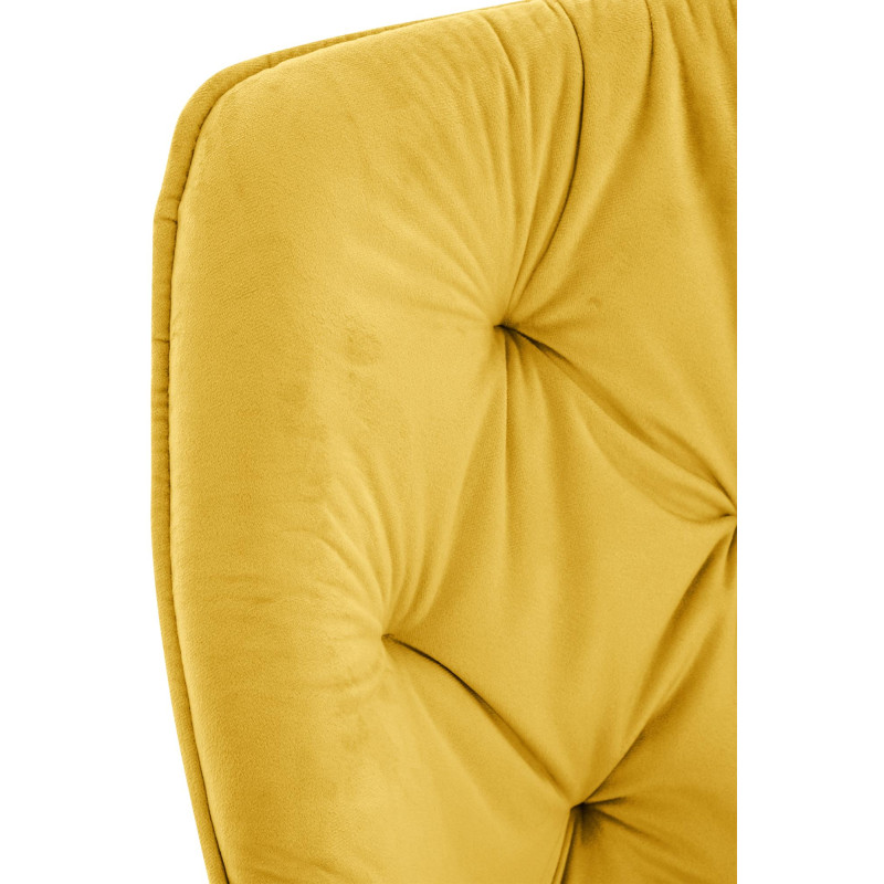 Fauteuil Tanna, velours, jaune