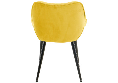Fauteuil Tanna, velours, jaune