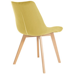 Ensemble de 2 chaises Brook en velours jaune