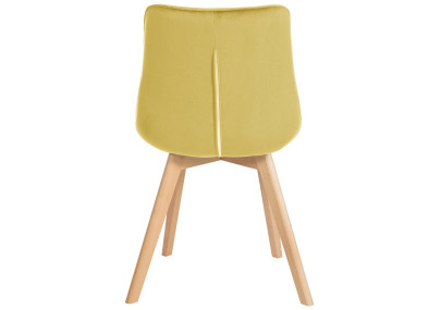 Ensemble de 2 chaises Brook en velours jaune