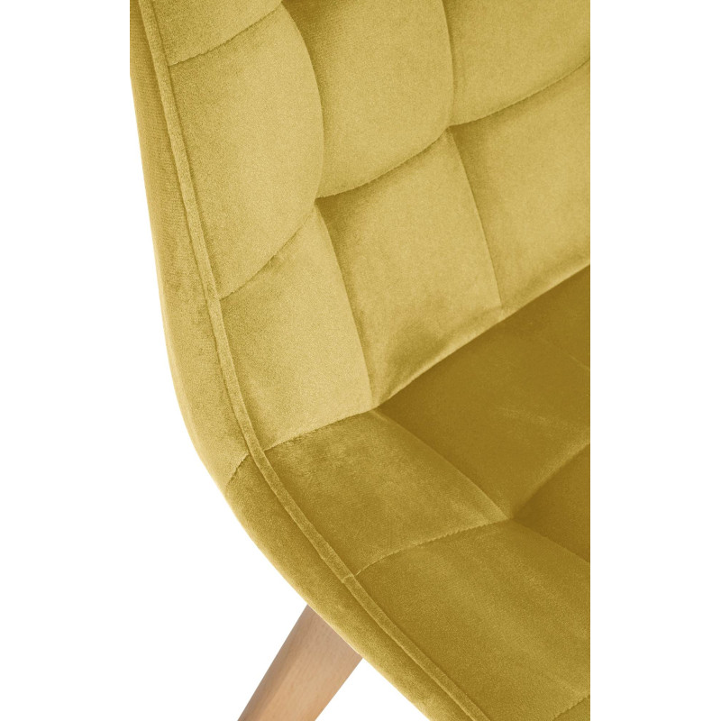 Ensemble de 2 chaises Brook en velours jaune