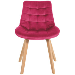 Ensemble de 2 chaises Brook en velours rouge