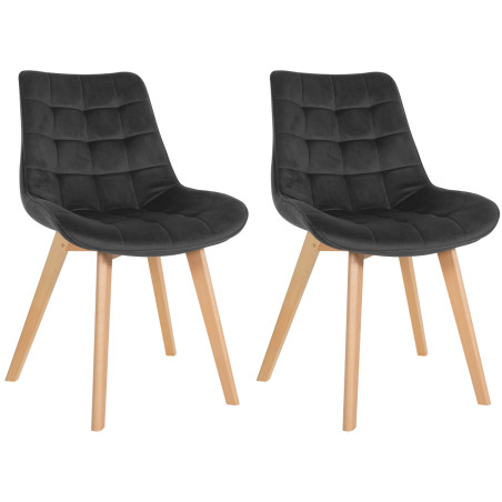 Ensemble de 2 fauteuils Brook en velours noir