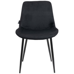 Ensemble de 4 chaises de salle à manger Victoria, velours, noir