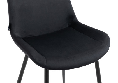 Ensemble de 4 chaises de salle à manger Victoria, velours, noir