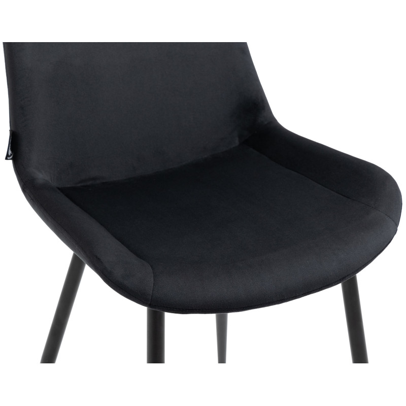 Ensemble de 4 chaises de salle à manger Victoria, velours, noir