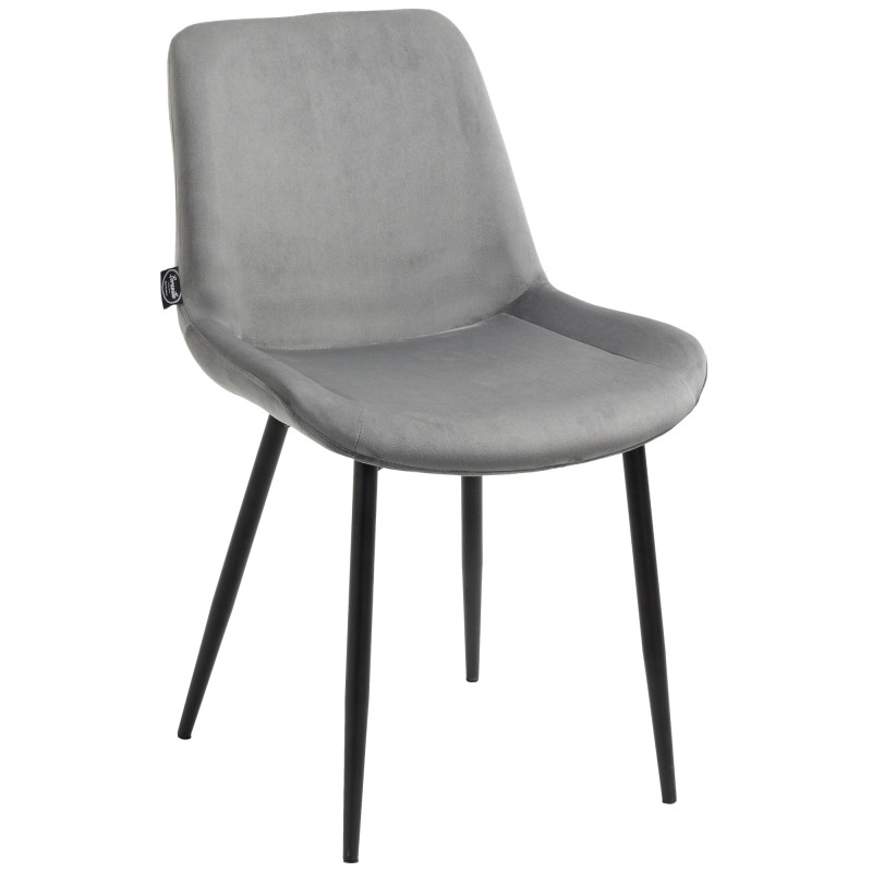 Ensemble de 4 chaises de salle à manger Victoria en velours gris