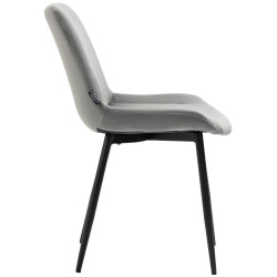 Ensemble de 4 chaises de salle à manger Victoria en velours gris