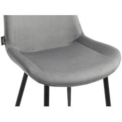 Ensemble de 4 chaises de salle à manger Victoria en velours gris