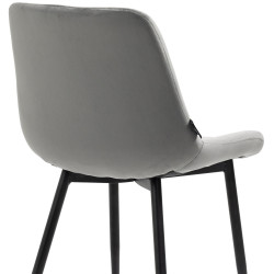 Ensemble de 4 chaises de salle à manger Victoria en velours gris