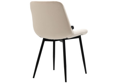 Ensemble de 2 chaises de salle à manger Victoria en velours crème