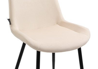 Ensemble de 2 chaises de salle à manger Victoria en velours crème